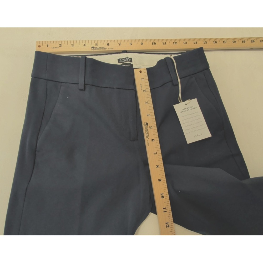 J Crew Cameron Chino Trouser Pant Womens 4 Blue Slim Stretch Business Casual - Picture 4 of 8